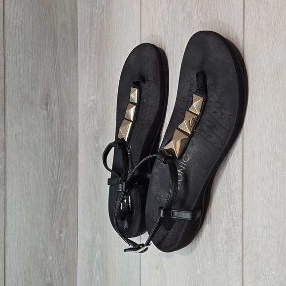 Vionic Women Nala Ankle Leather Thong T strap Sandals Flats shoes sz 9 - Picture 2 of 9